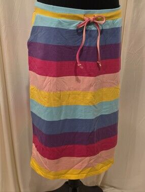 Jade Mackenzie Rainbow Stripe Skirt XXL EUC Drawstring Skirt
